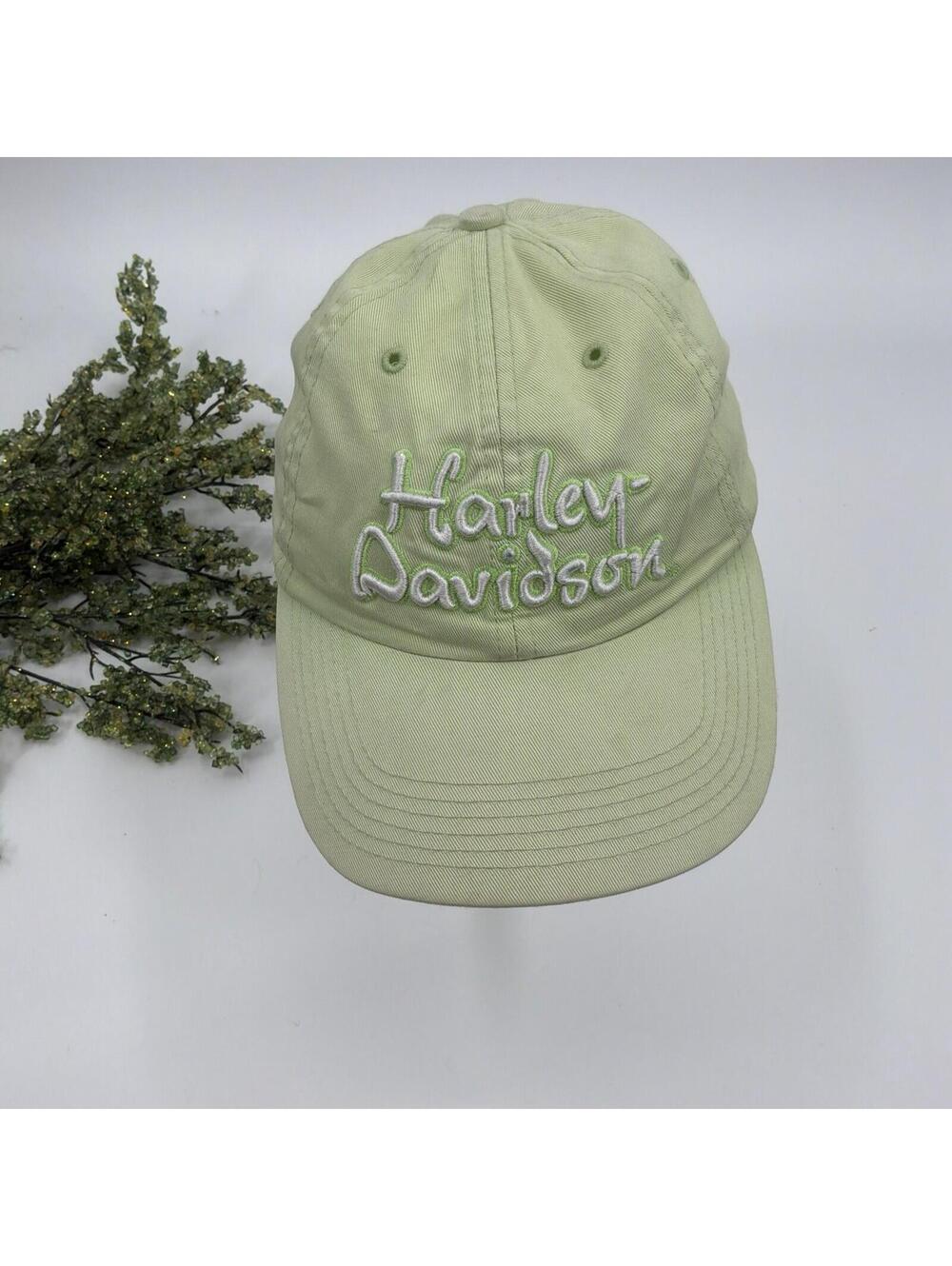 Harley Davidson Green Embroidered Baseball Cap Women’s Hat Cotton